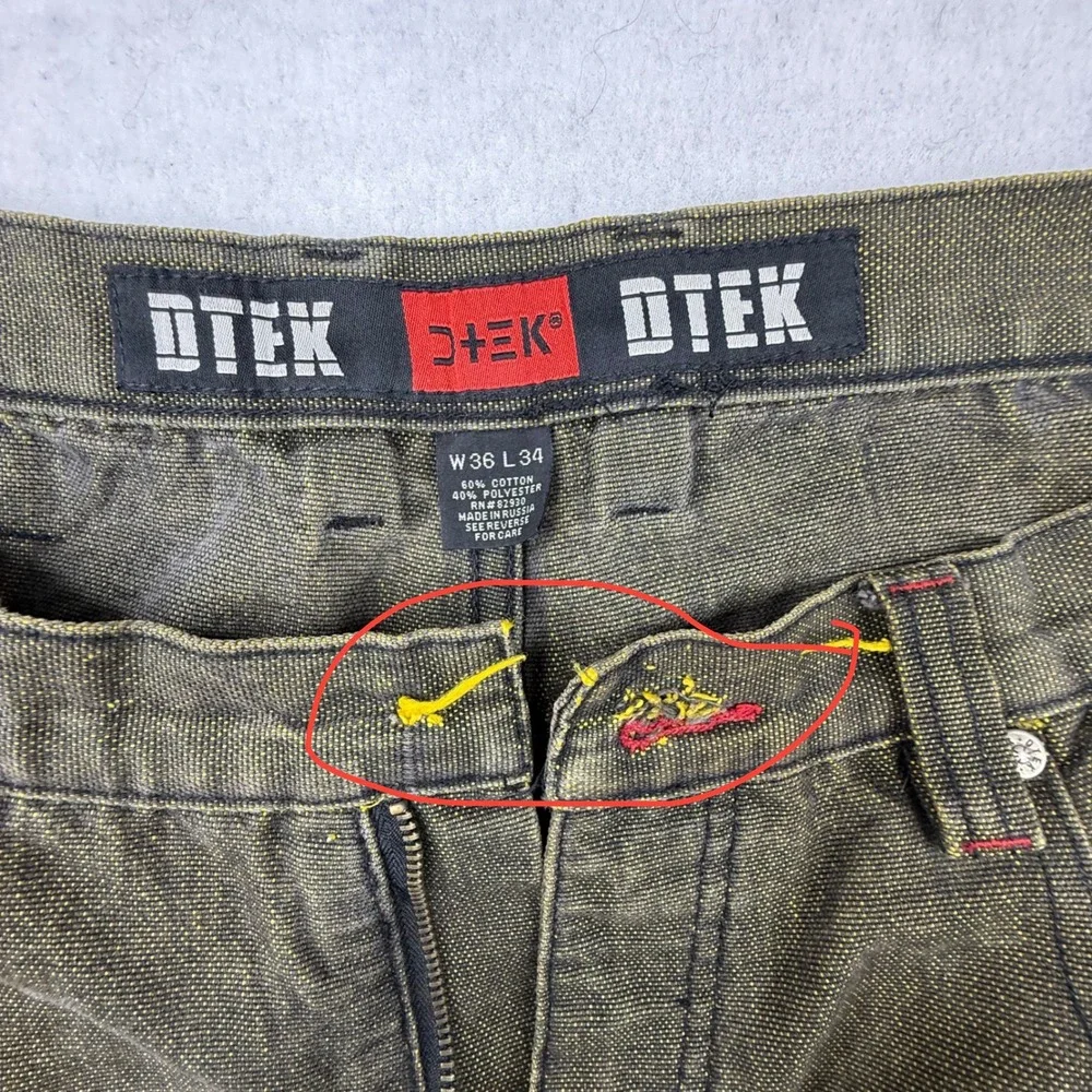 DTEK Jeans Mens Denim Fabric Project Upcycle AS IS see notes BROKEN‎ zip